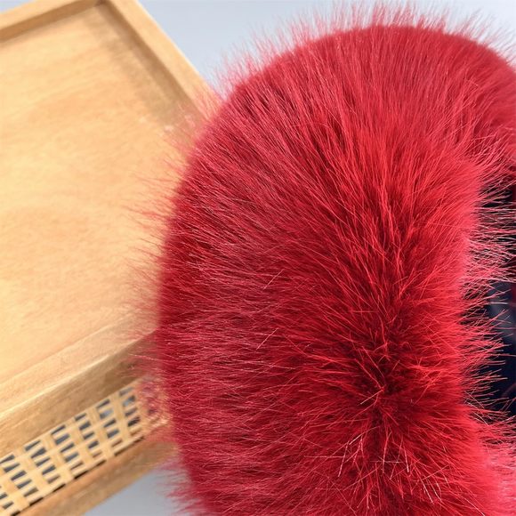 Women's Faux Fur Headband With Stretch Earwarmer, Winter Ski Headband Orange🌸 - Picture 3 of 7
